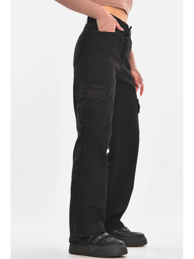 Джинсы женские однотонные черного цвета 00946 210674C