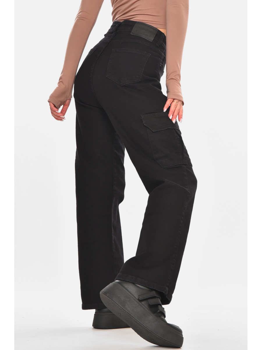 Джинсы женские однотонные черного цвета 00946 210674C