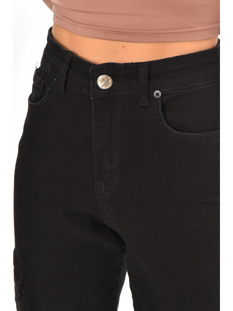 Джинсы женские однотонные черного цвета 00946 210674C