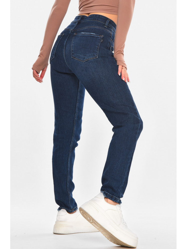Джинсы женские однотонные тёмно-синего цвета 1951 210675C