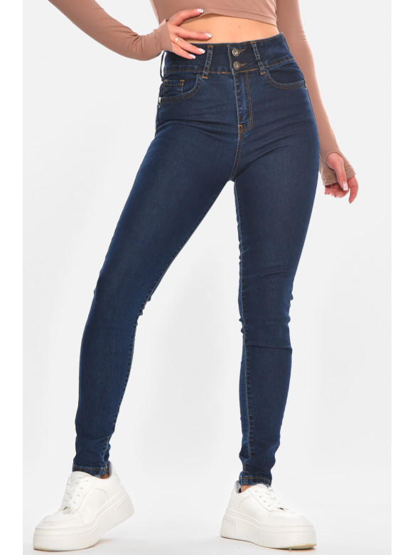Джинсы женские однотонные тёмно-синего цвета 0936 210677C