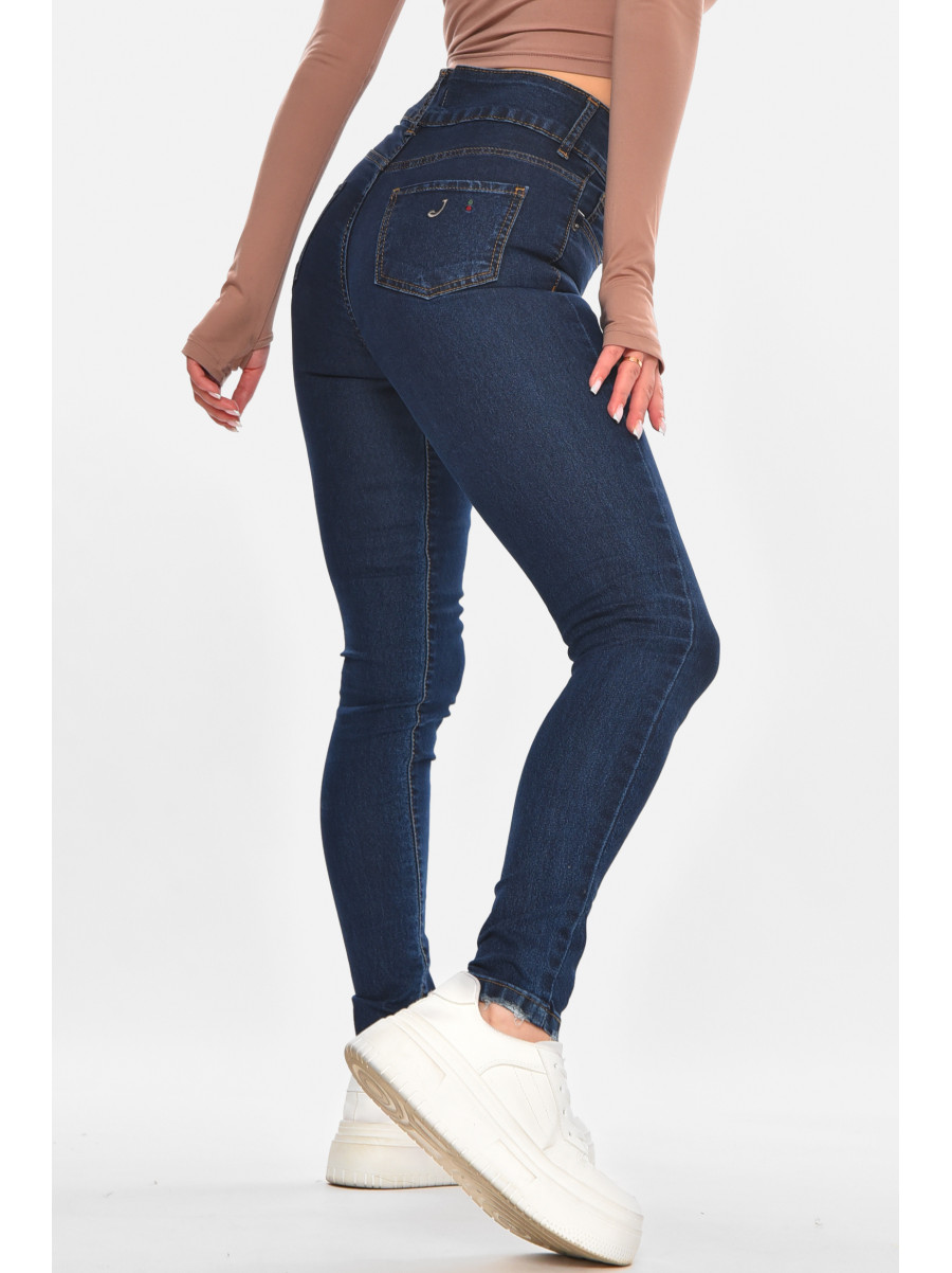 Джинсы женские однотонные тёмно-синего цвета 0936 210677C