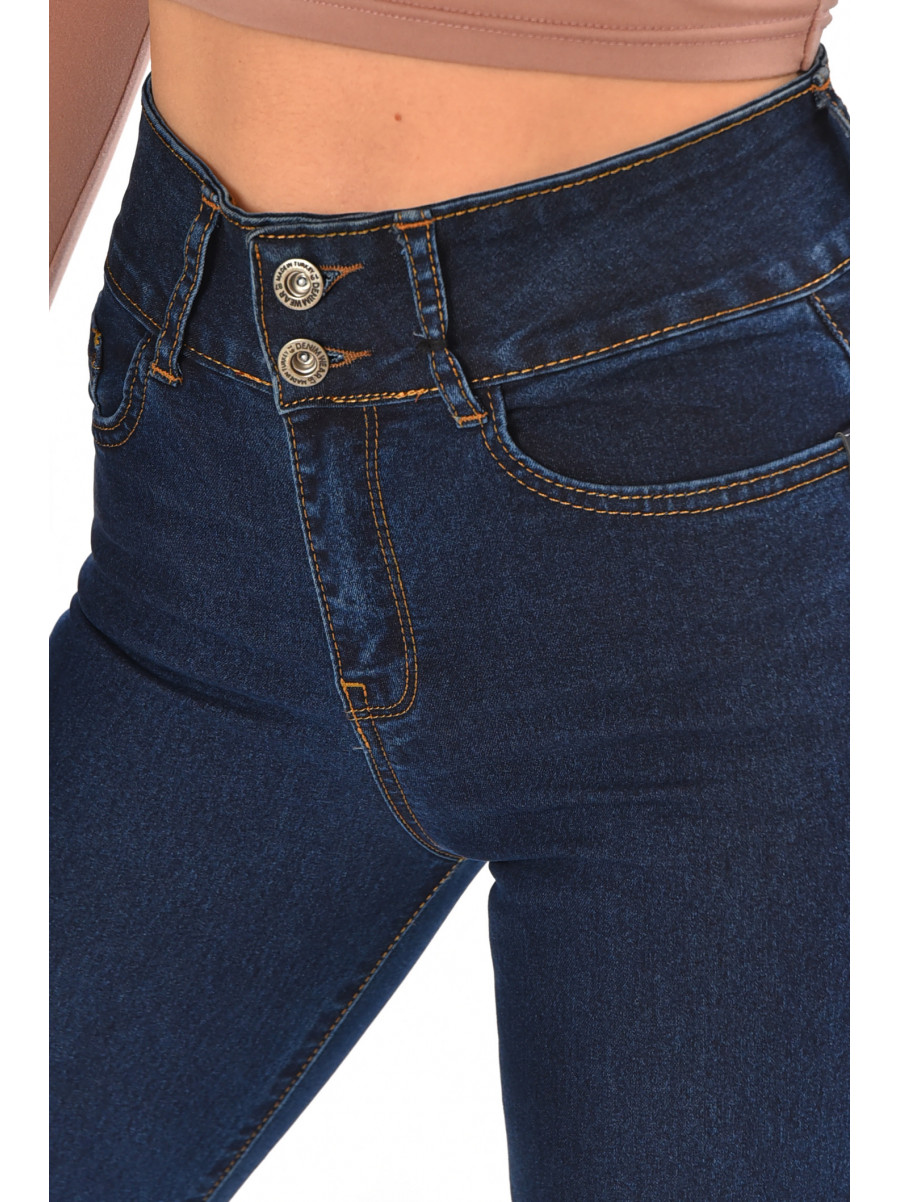 Джинсы женские однотонные тёмно-синего цвета 0936 210677C