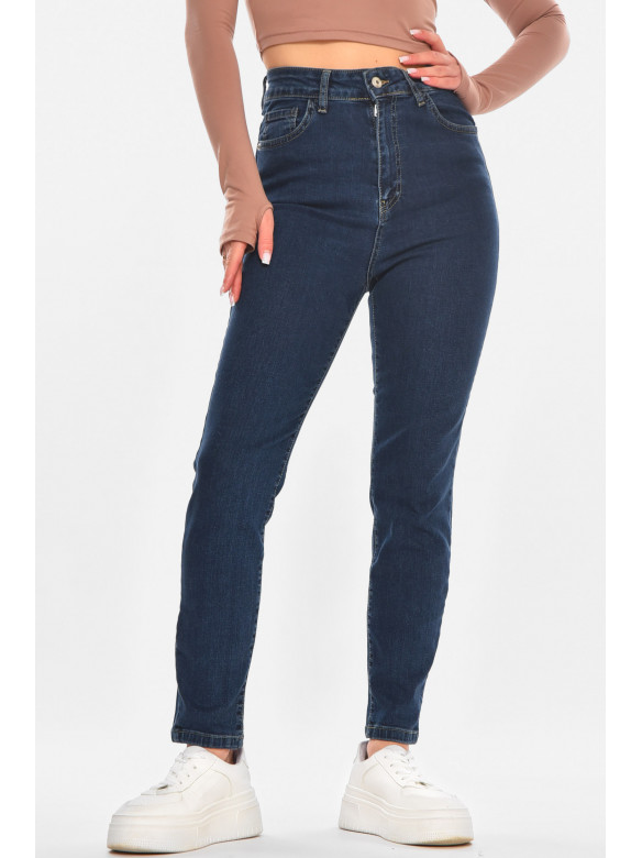 Джинсы женские однотонные тёмно-синего цвета 0792 210678C