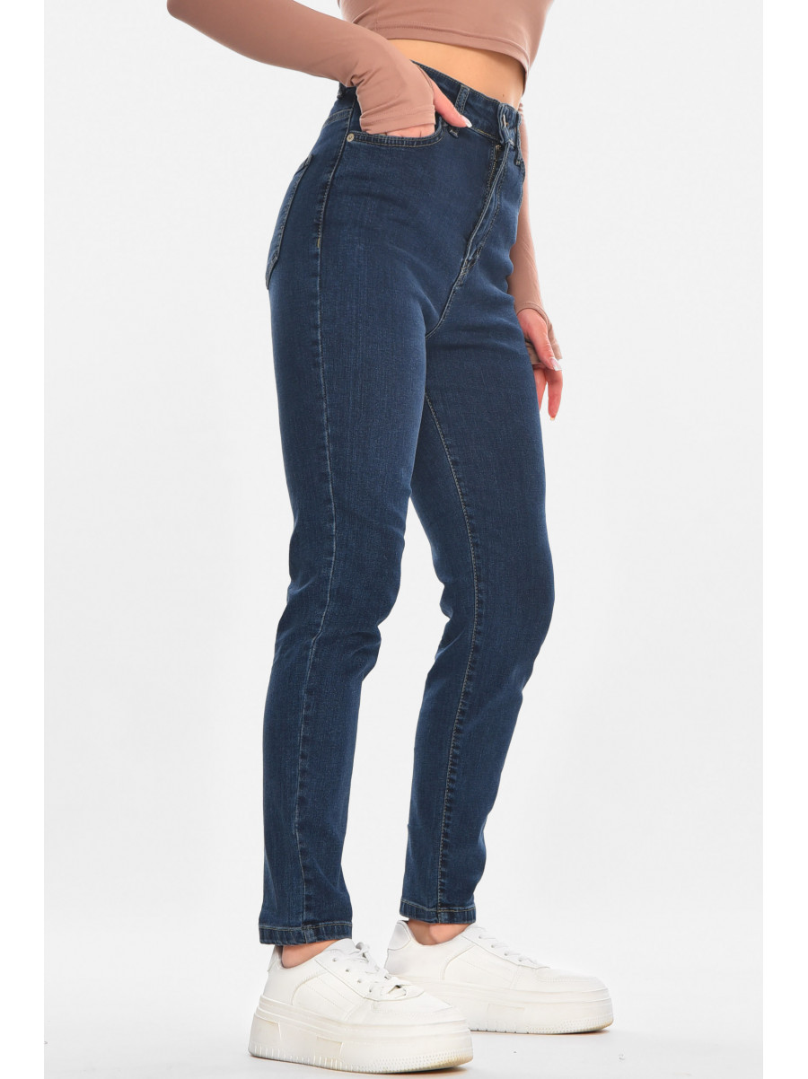 Джинсы женские однотонные тёмно-синего цвета 0792 210678C