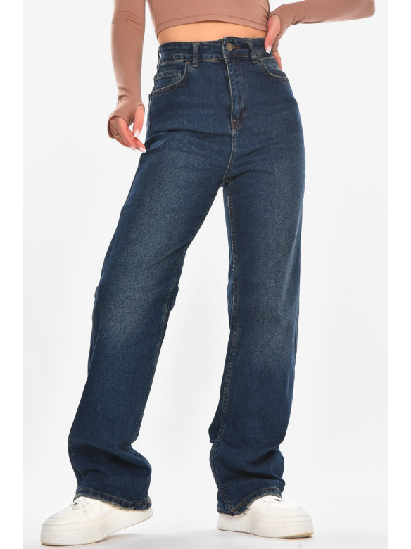 Джинсы женские однотонные тёмно-синего цвета 1116 210679C