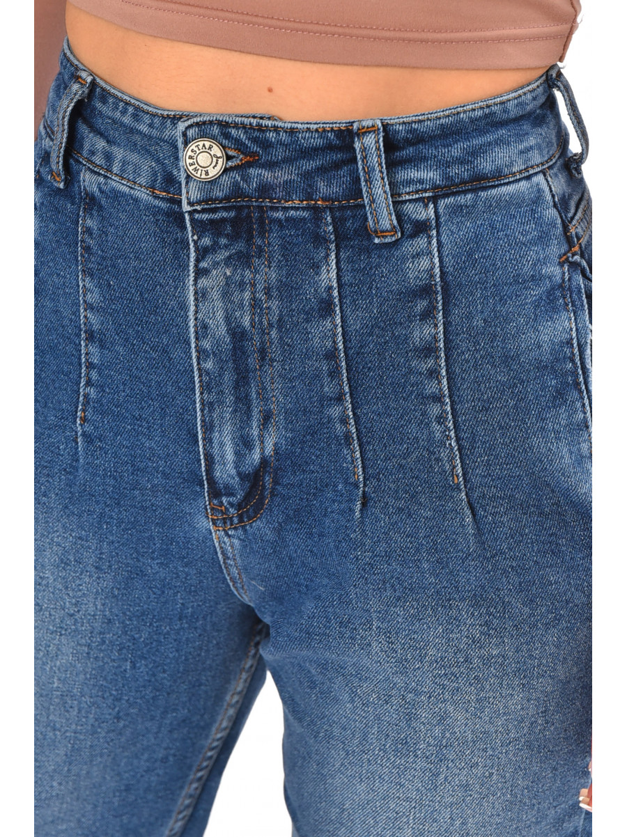 Джинсы женские однотонные синего цвета 1040 210682C
