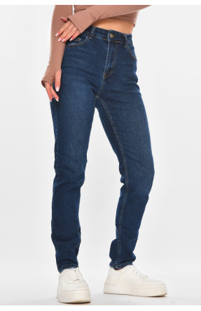 Джинсы женские однотонные синего цвета 1112 210684C