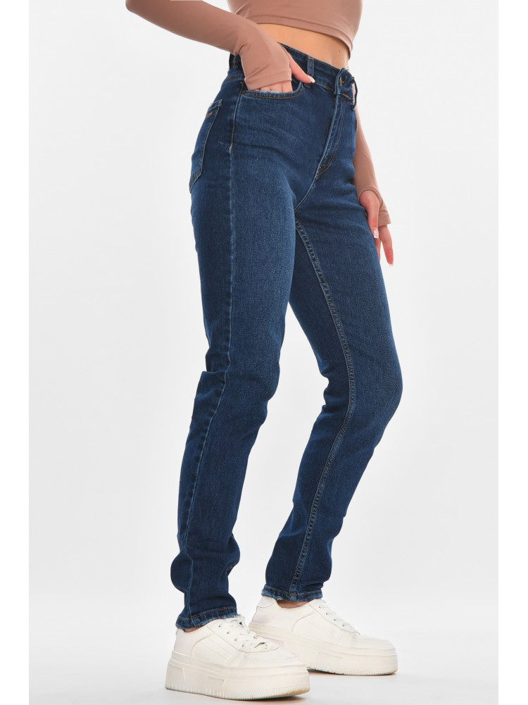 Джинсы женские однотонные синего цвета 1112 210684C