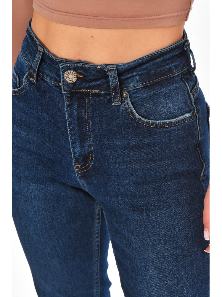 Джинсы женские однотонные синего цвета 1112 210684C