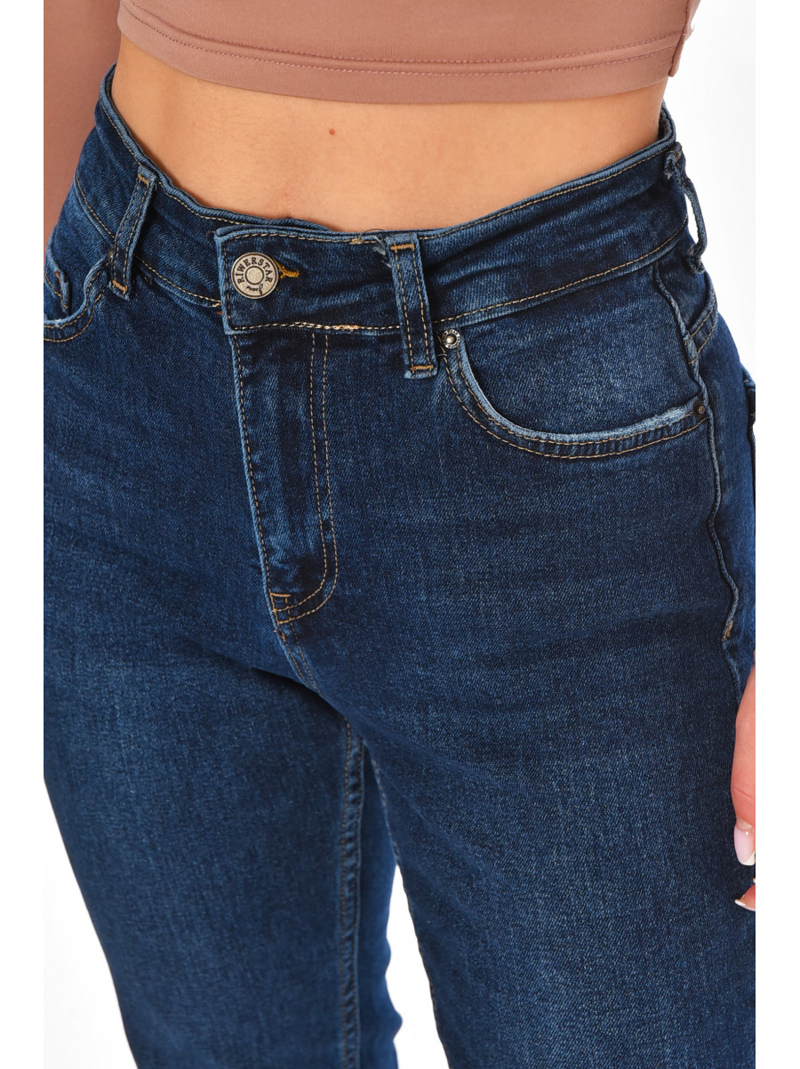 Джинсы женские однотонные синего цвета 1112 210684C