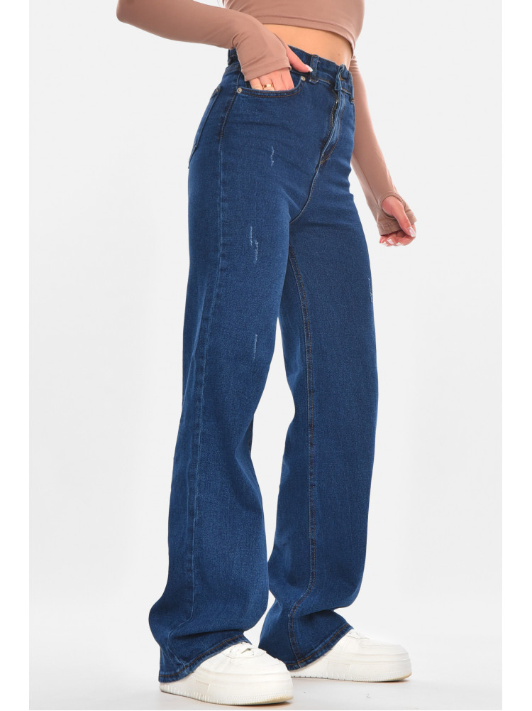 Джинсы женские однотонные синего цвета 1037 210685C