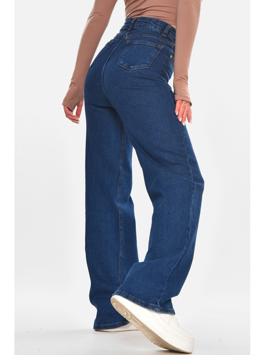 Джинсы женские однотонные синего цвета 1037 210685C