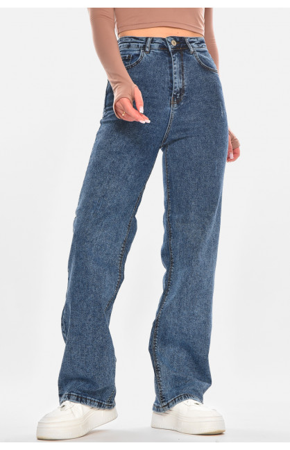 Джинсы женские однотонные светло-синего цвета 1037 210686C Джинсы женские однотонные светло-синего цвета 1037 210686C