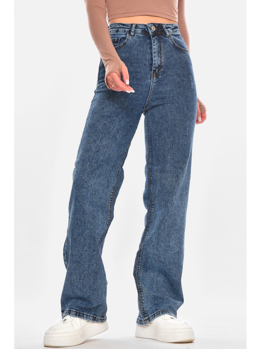 Джинсы женские однотонные светло-синего цвета 1037 210686C