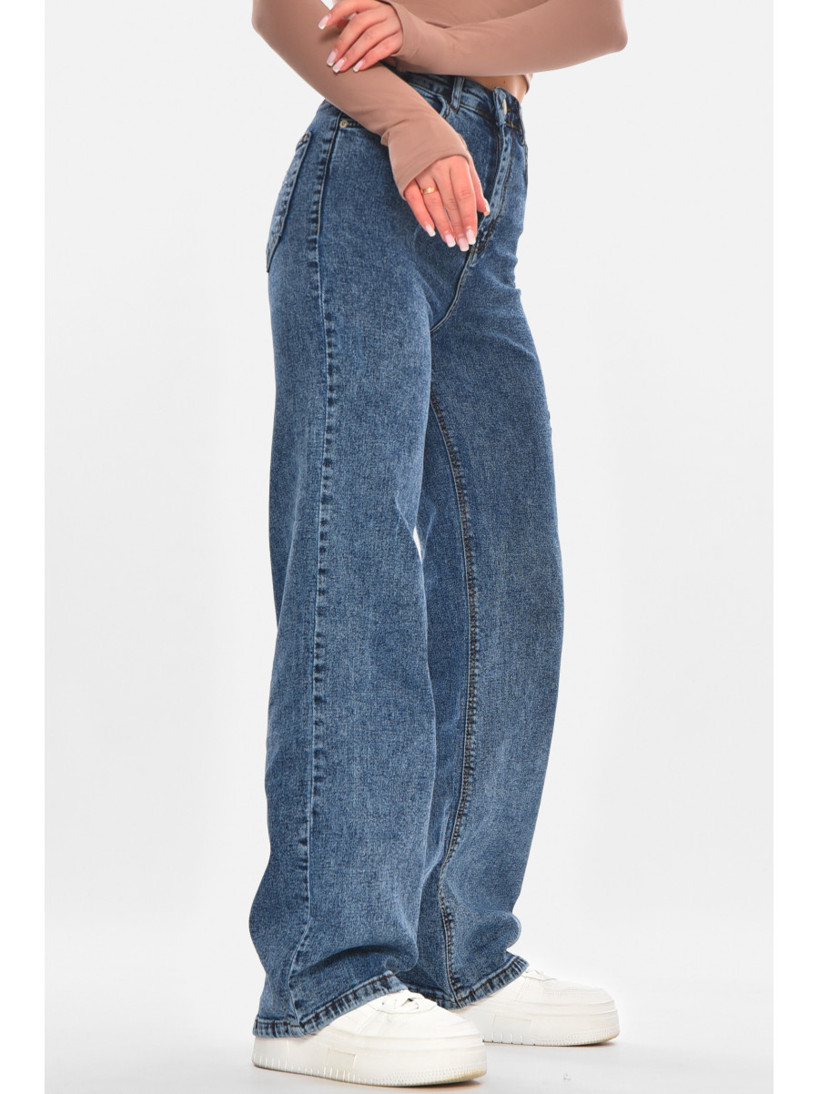 Джинсы женские однотонные светло-синего цвета 1037 210686C