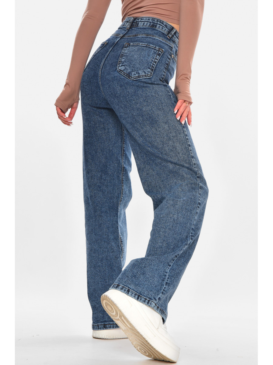 Джинсы женские однотонные светло-синего цвета 1037 210686C
