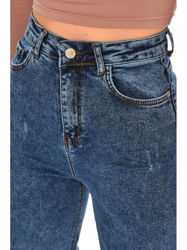 Джинсы женские однотонные светло-синего цвета 1037 210686C