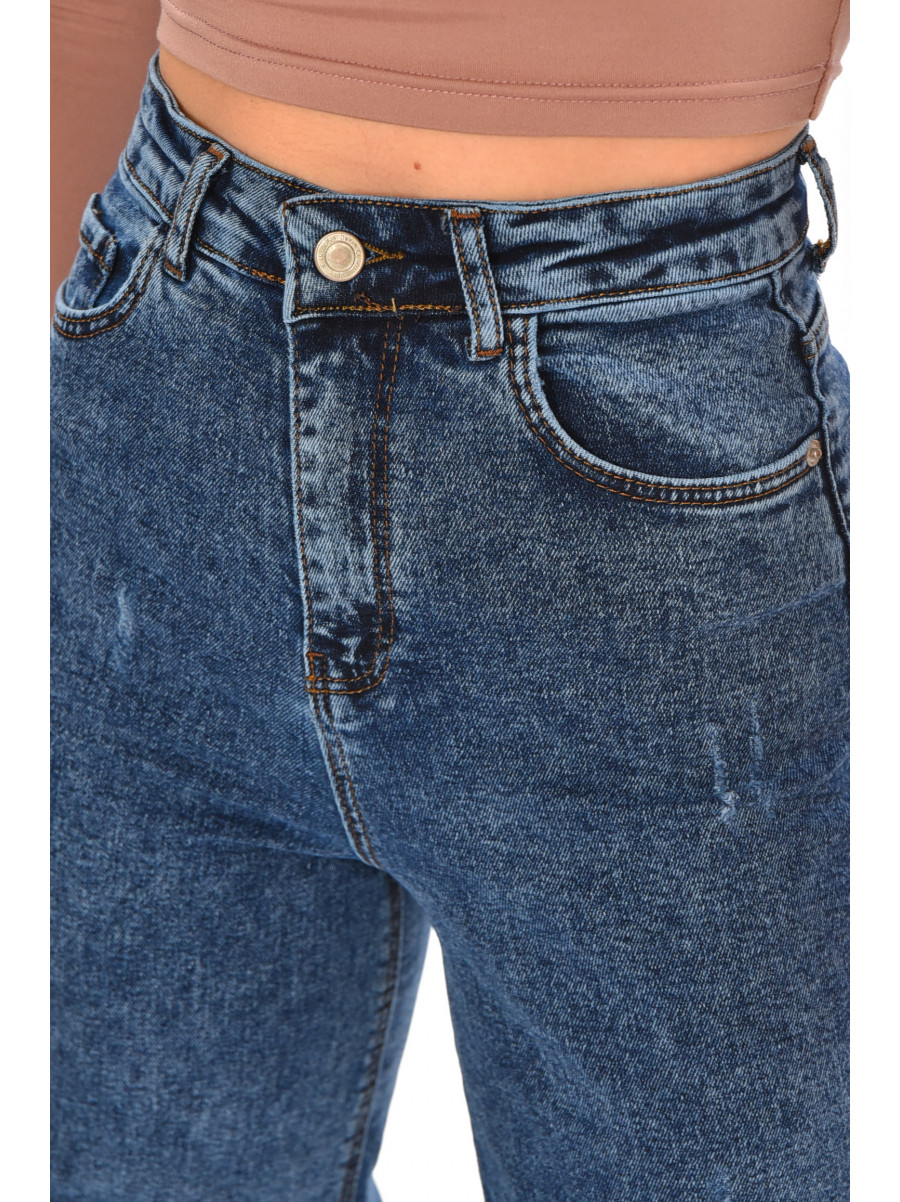 Джинсы женские однотонные светло-синего цвета 1037 210686C