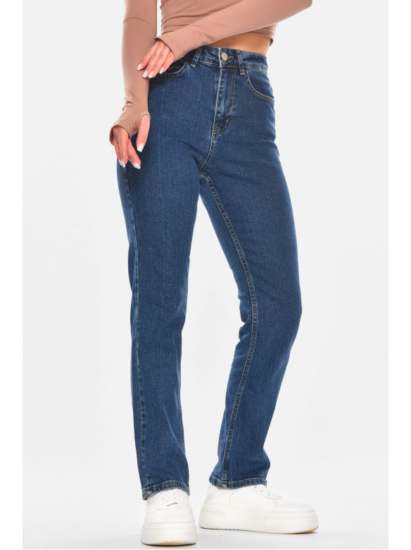 Джинсы женские однотонные тёмно-синего цвета 0146 210688C