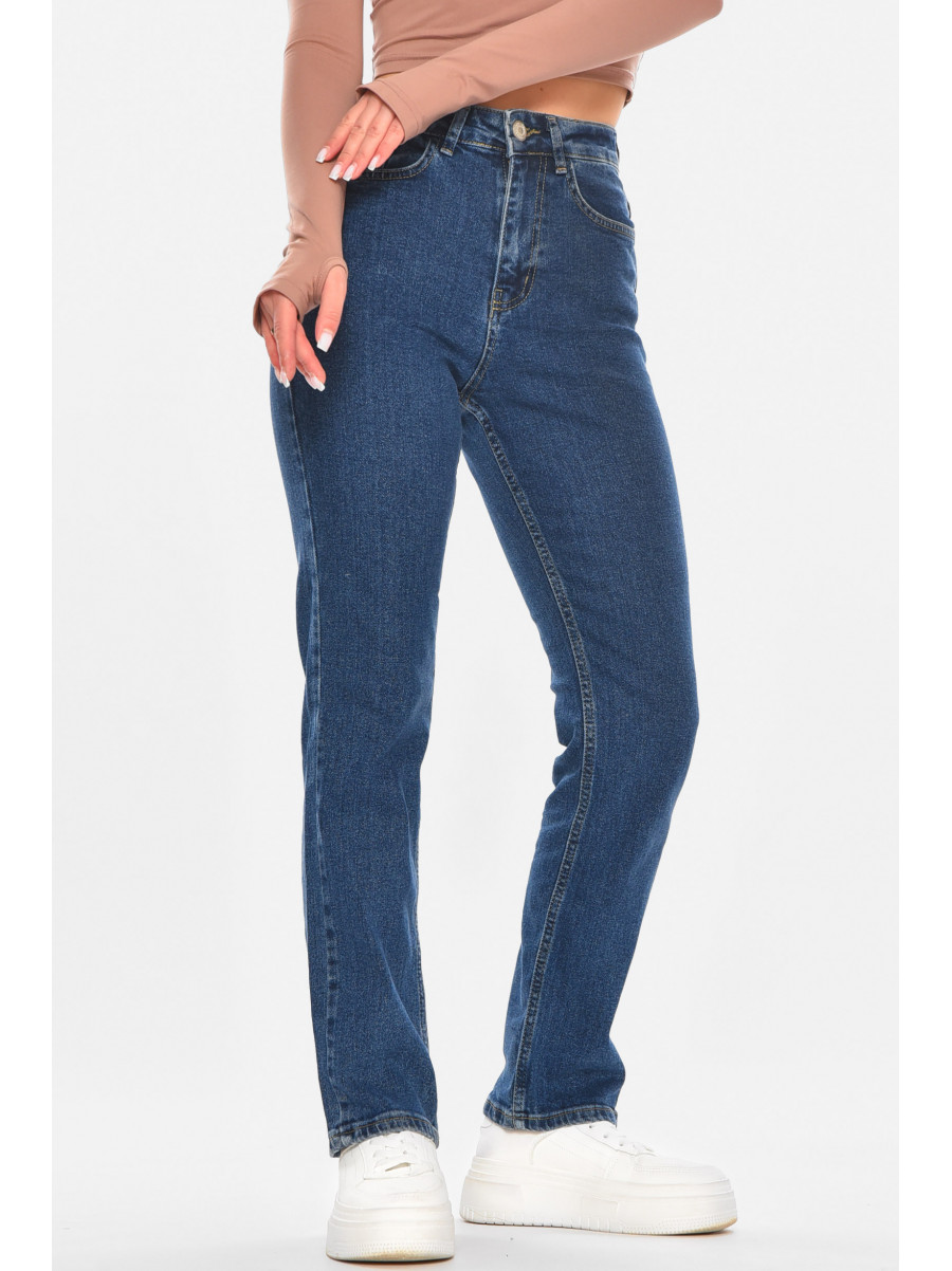 Джинсы женские однотонные тёмно-синего цвета 0146 210688C