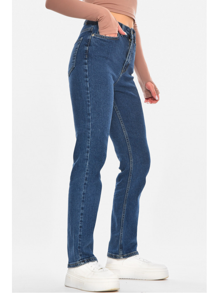 Джинсы женские однотонные тёмно-синего цвета 0146 210688C