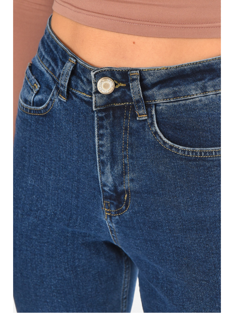Джинсы женские однотонные тёмно-синего цвета 0146 210688C