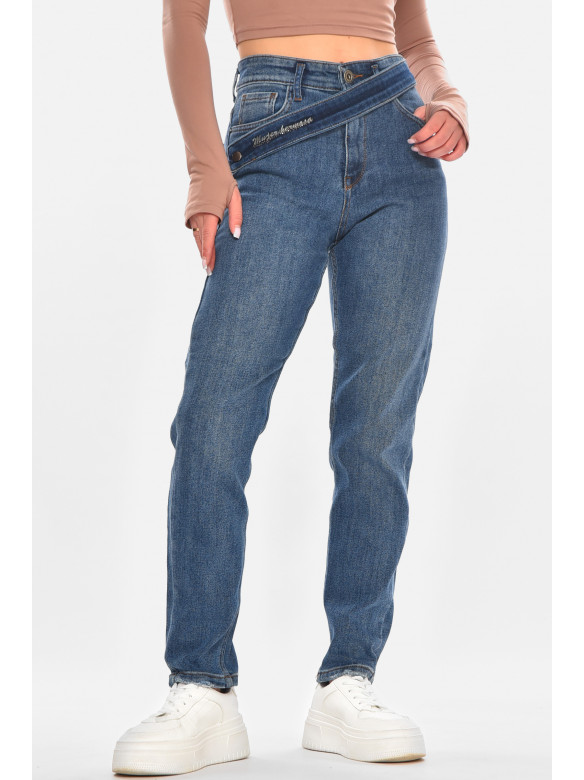 Джинсы женские однотонные синего цвета 1951 210689C