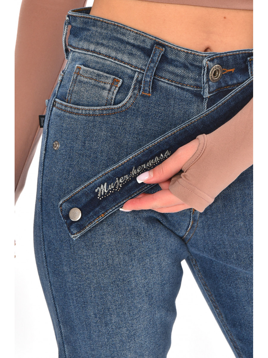 Джинсы женские однотонные синего цвета 1951 210689C
