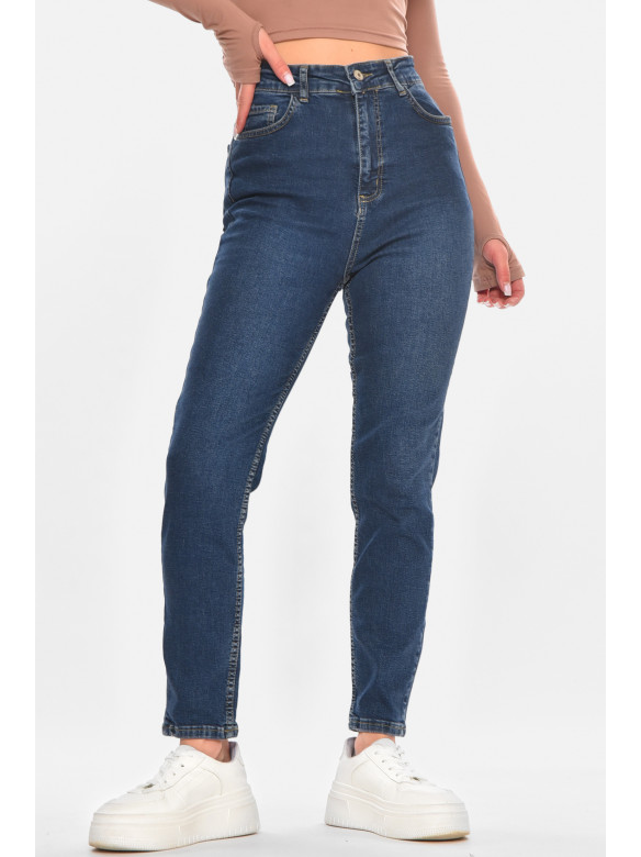 Джинсы женские однотонные тёмно-синего цвета 0789 210690C