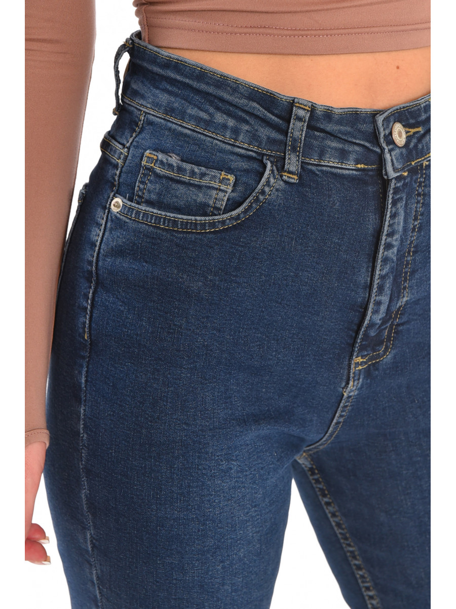Джинсы женские однотонные тёмно-синего цвета 0789 210690C