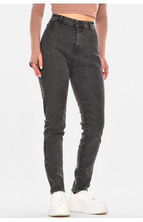 Джинсы женские однотонные темно-серого цвета 1912 210691C Джинсы женские однотонные темно-серого цвета 1912 210691C