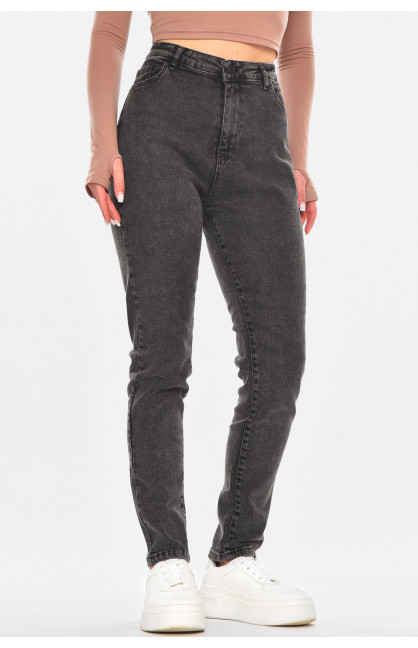 Джинсы женские однотонные темно-серого цвета 1912 210691C Джинсы женские однотонные темно-серого цвета 1912 210691C