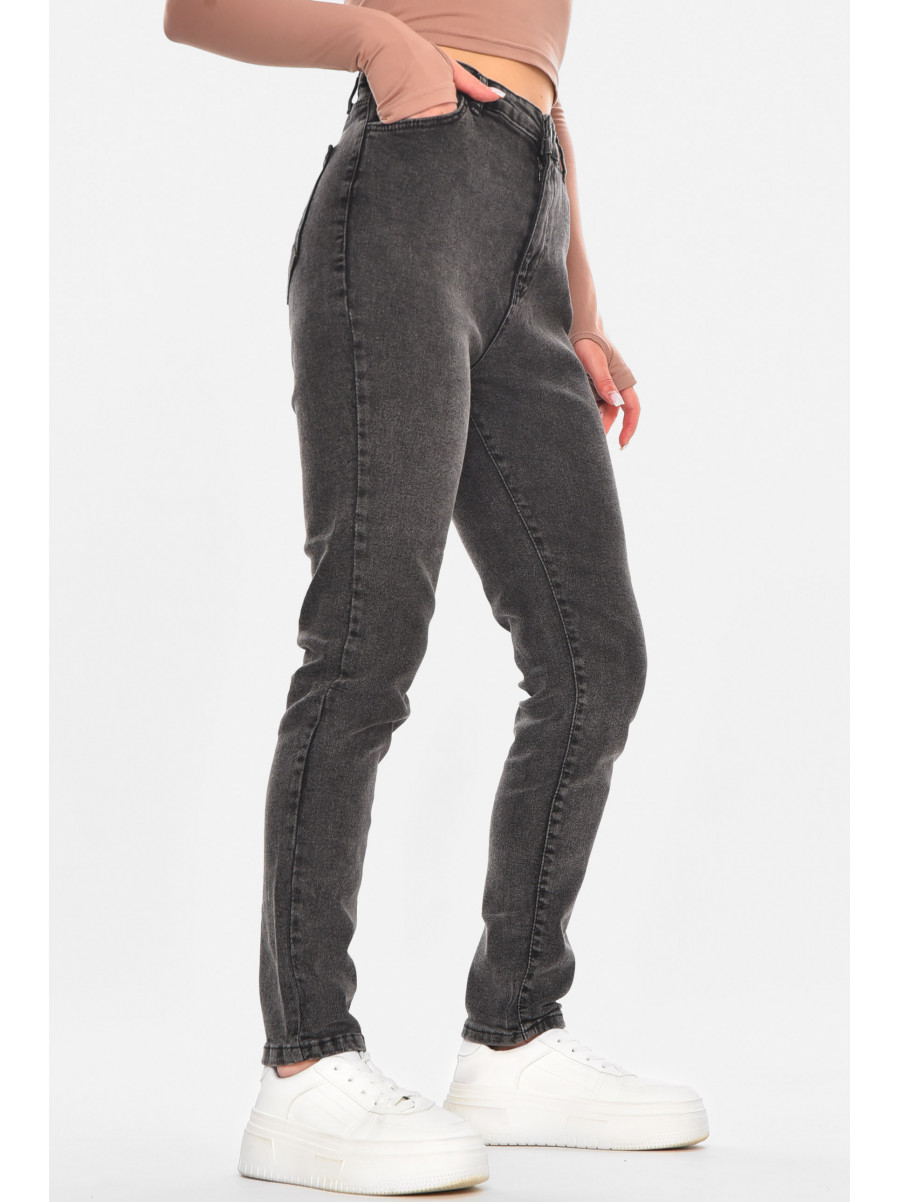 Джинсы женские однотонные темно-серого цвета 1912 210691C