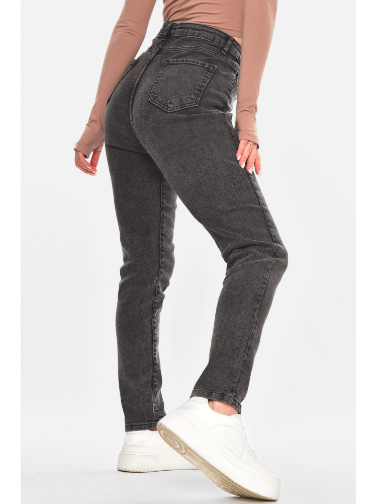 Джинсы женские однотонные темно-серого цвета 1912 210691C