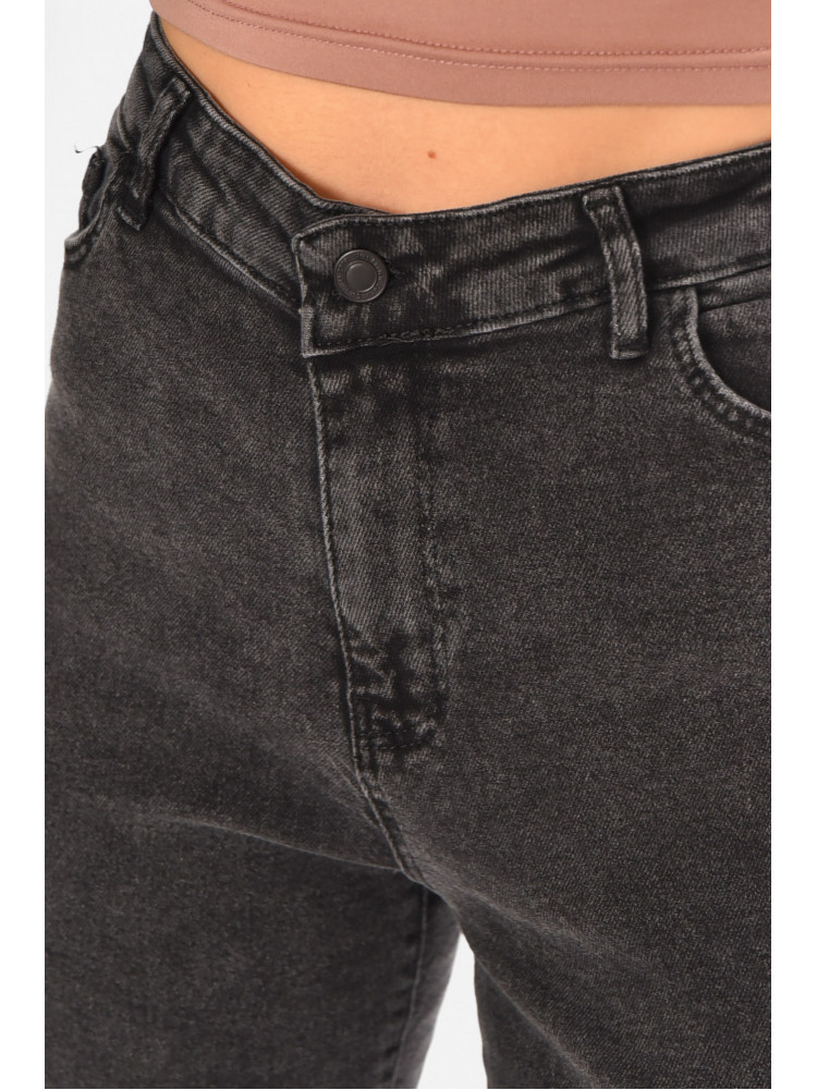 Джинсы женские однотонные темно-серого цвета 1912 210691C