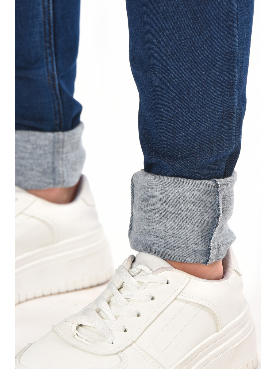 Джинсы женские однотонные тёмно-синего цвета 3185 210692C