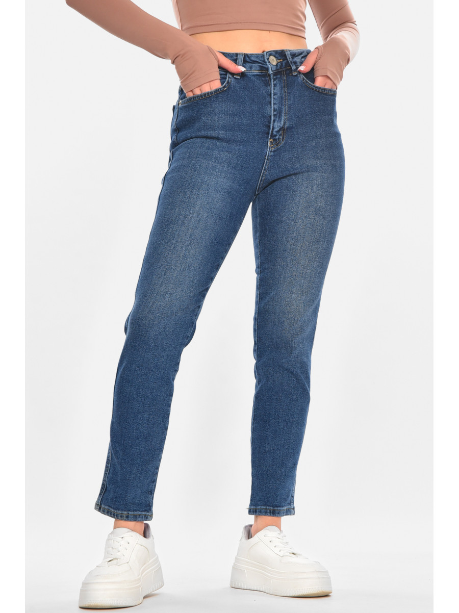 Джинсы женские однотонные синего цвета 0144 210694C