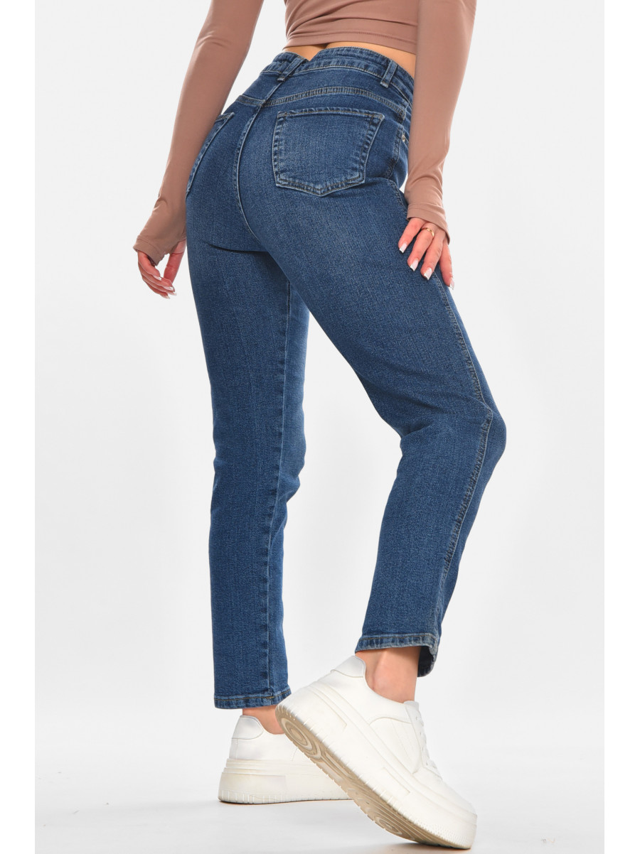 Джинсы женские однотонные синего цвета 0144 210694C