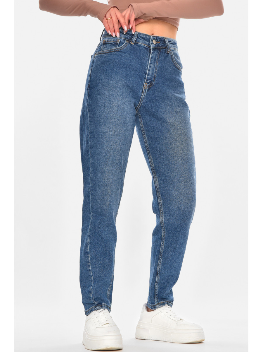 Джинсы женские однотонные синего цвета RW-201 210695C