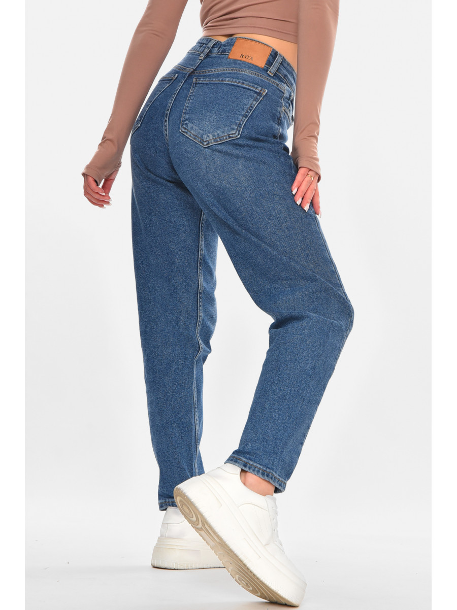 Джинсы женские однотонные синего цвета RW-201 210695C
