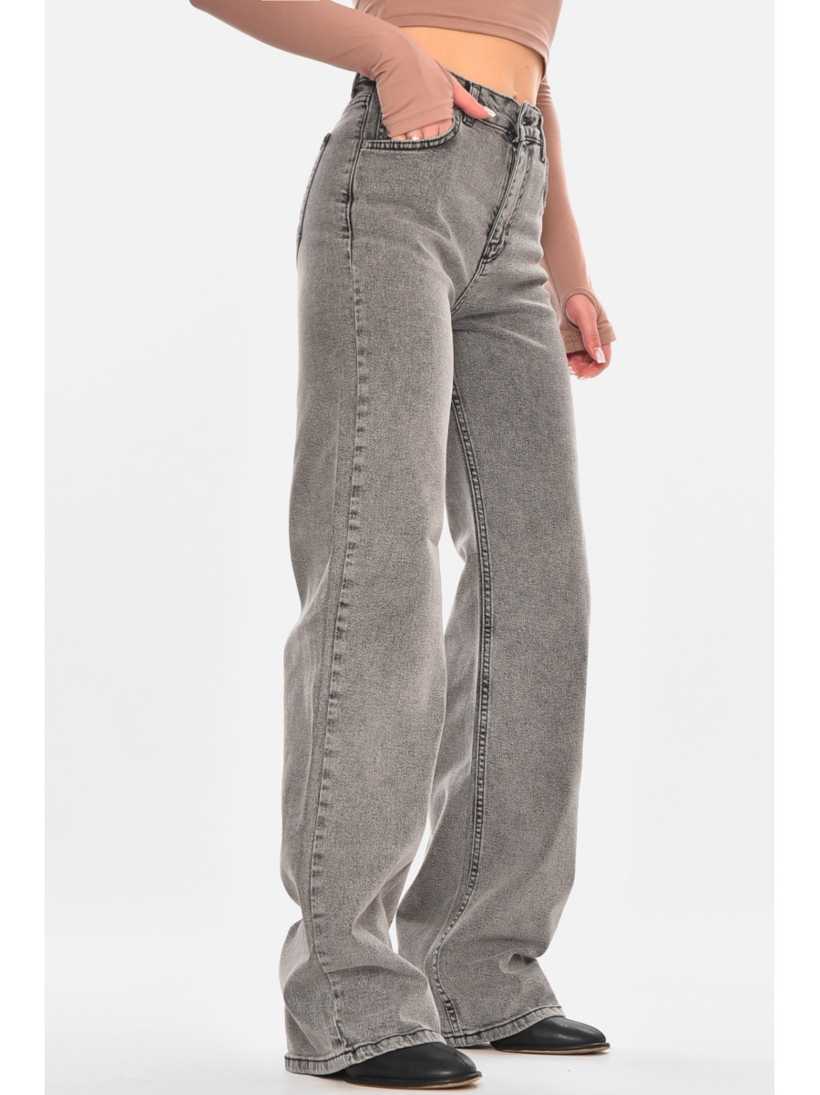 Джинсы женские однотонные серого цвета 1390 210696C