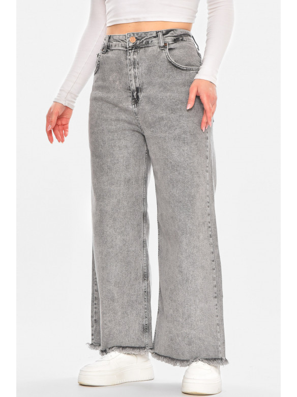 Джинсы женские однотонные серого цвета 3045 210704C