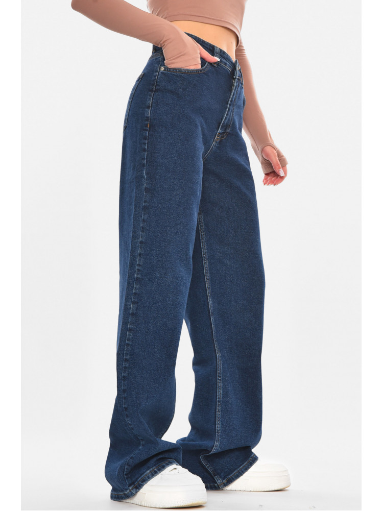 Джинсы женские однотонные синего цвета 500 210705C