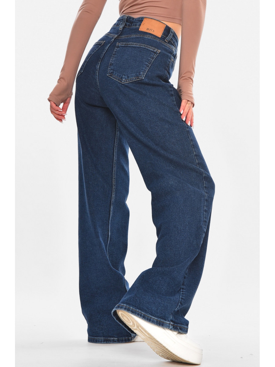 Джинсы женские однотонные синего цвета 500 210705C