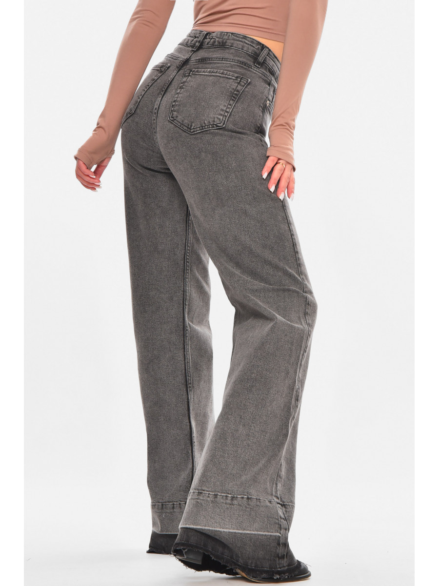 Джинсы женские однотонные серого цвета 1376 210706C
