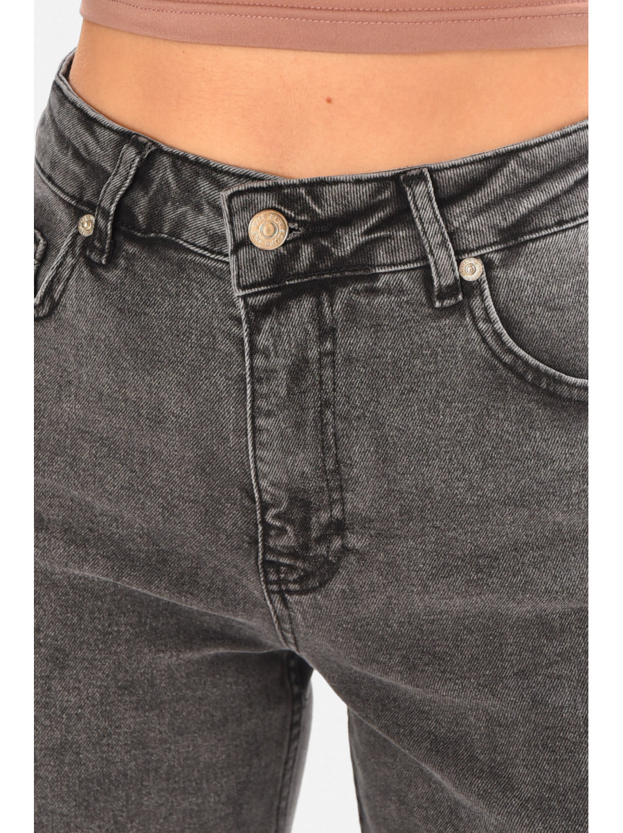 Джинсы женские однотонные серого цвета 1376 210706C