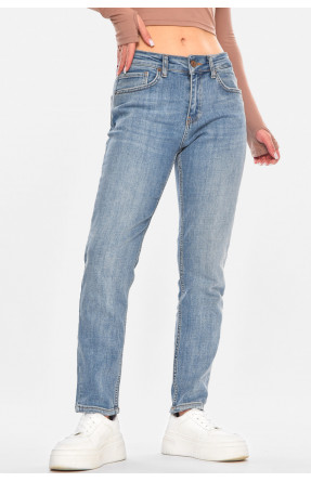 Джинсы женские однотонные синего цвета 1138 210707C