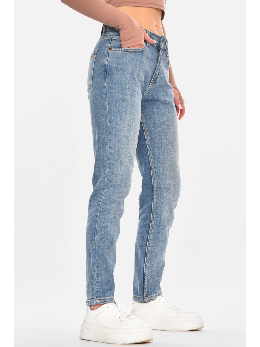 Джинсы женские однотонные синего цвета 1138 210707C