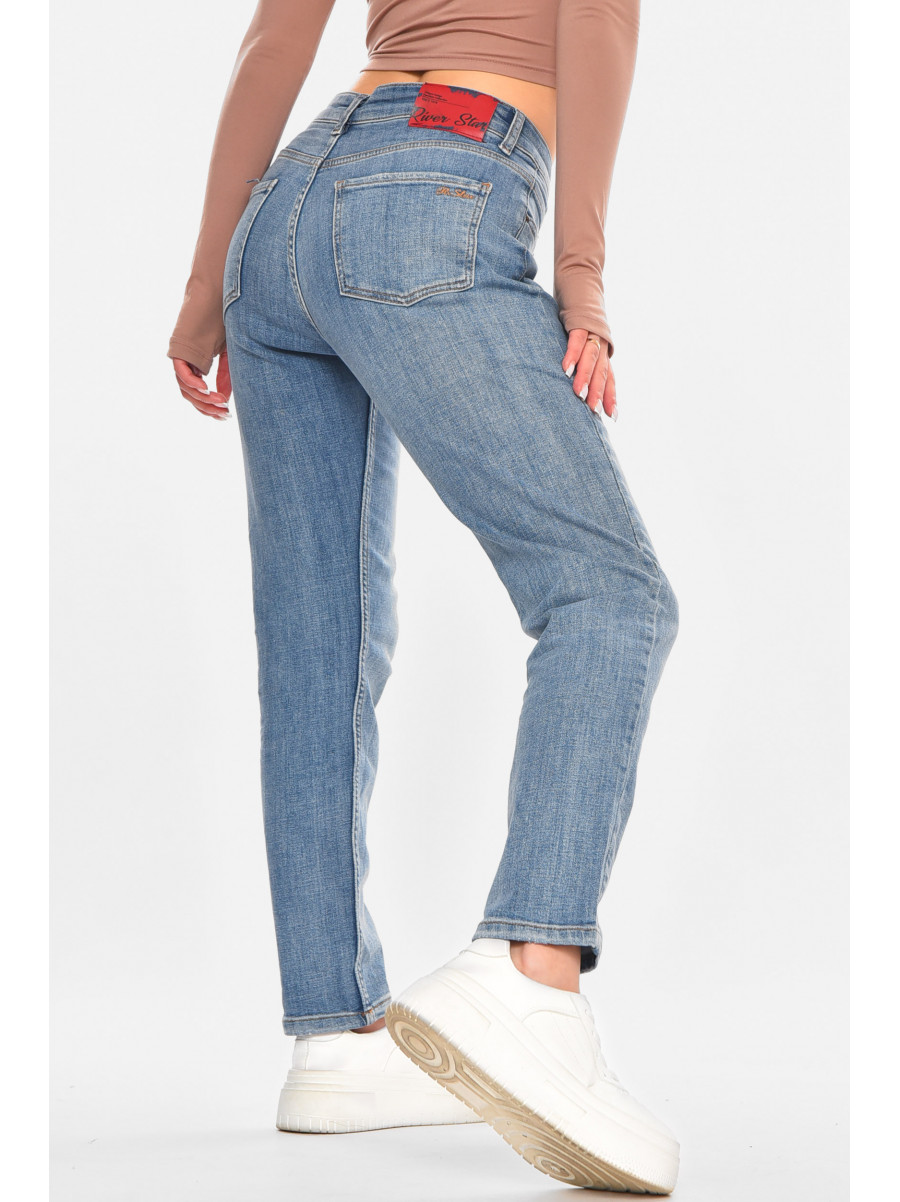 Джинсы женские однотонные синего цвета 1138 210707C